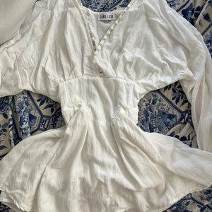 Sabo Luxe white flowy mini dress